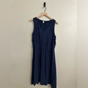 Old Navy v-neck lightweight navy color dress, L tall